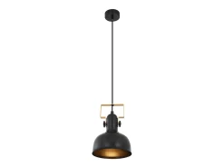 NETTLIFE Lámpara colgante vintage de 1 llama, negro, retro industrial, bombilla E27, máx. 40W.