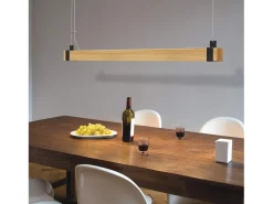 NETTLIFE Lámpara Colgante LED Vintage Regulable Diam.100CM Madera y Metal 19W Lámpara de Industrial para Salón Dormitorio Oficina