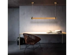 NETTLIFE Lámpara Colgante LED Vintage Regulable Diam.100CM Madera y Metal 19W Lámpara de Industrial para Salón Dormitorio Oficina
