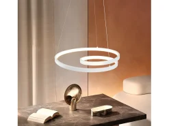 NETTLIFE Lámpara Colgante LED Moderna Hierro 34W Blanco Diam.40cm Regulable Un diseño creativo para Salón Dormitorio Cocina