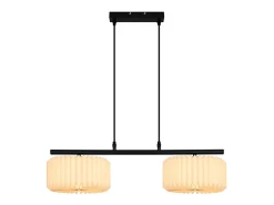 NETTLIFE Lámpara colgante vintage para mesa de comedor, lámpara colgante para salón, comedor, 2 luces, color blanco