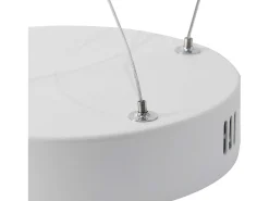 NETTLIFE Lámpara Colgante LED Blanca Moderna Diam.88cm Lámpara de 4 Anillos Diseño de Metal Regulable con Control Remoto para Sala de Estar Dormitorio