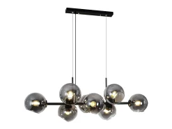 NETTLIFE Lámpara Colgante de Vidrio Diam.105cm E27 8 Llamas Lámpara Colgante Sala de Estar Dormitorio Bola de Vidrio Ámbar Moderna para Hotel