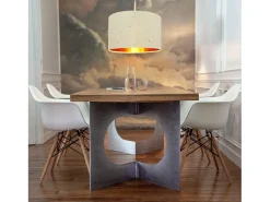 NETTLIFE Lámpara colgante de metal blanco Diam.38cm E27 38CM moderna con pantalla de tela diseño de cielo estrellado casquillo - sin bombilla