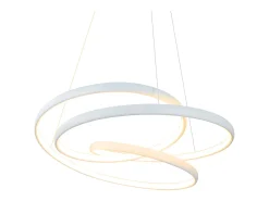 NETTLIFE Lámpara Colgante LED Diam.50CM 55W Mesa de de Hierro Blanco Lámpara de Mesa de Moderna Regulable con Control Remoto para Dormitorio