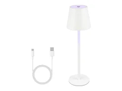 NETTLIFE Lámpara de cabecera con batería inalámbrica - LED RGB 2600 mhA Lámpara de mesa para exteriores Lámpara de batería USB TIPO C Blanca