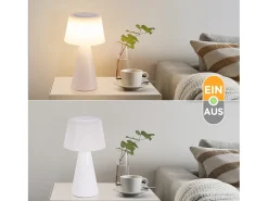 NETTLIFE Lámpara de mesa con batería, lámpara de noche LED - 3600 mhA inalámbrica, lámpara táctil regulable con batería blanca recargable por USB