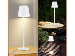 NETTLIFE lámpara de mesa de noche inalámbrica, LED, 2600 mAh, lámpara de mesa cargable externamente, activada por tacto, blanca, con puerto USB.