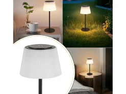NETTLIFE Lámpara de mesa inalámbrica, lámpara de noche, batería - Lámpara de mesa LED táctil, lámpara regulable con USB recargable, negra, 3600 mhA