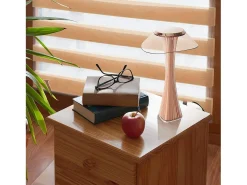 NETTLIFE Lámpara de mesa LED táctil regulable con batería, lámpara de noche con USB.