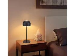 NETTLIFE Lámpara de mesa LED inalámbrica: lámpara de mesa regulable táctil con 3 temperaturas de color USB