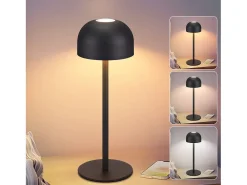 NETTLIFE Lámpara de mesa LED inalámbrica (paquete de 2): lámpara de mesa táctil regulable con 3 temperaturas de color y USB