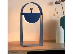 NETTLIFE Lámpara de Mesa LED Lámpara de Noche Inalámbrica - Luz Nocturna Portátil Brillo Ajustable 26 CM, Azul