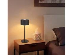 NETTLIFE Lámpara de mesa LED inalámbrica (paquete de 2): lámpara de mesa regulable al tacto con 3 temperaturas de color, altura ajustable, USB