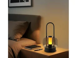 NETTLIFE Lámpara de mesa LED portátil Nettlife, lámpara de noche inalámbrica, regulable (1800 K-6500 K), con memoria, recargable por USB-C,color negro