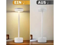 NETTLIFE Lámpara de mesa LED inalámbrica Nettlife, regulable, con batería recargable USB-C, táctil, blanca, para dormitorio