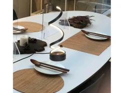 NETTLIFE lámpara de mesa LED regulable táctil para mesilla de noche, moderna de 12W con un diseño negro de 1,6 metros.