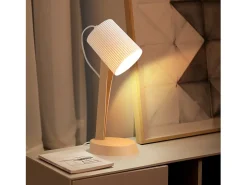 NETTLIFE Lámpara de mesa para salón, lámpara de noche con cable de 37,4 cm, juego de 2 lámparas pequeñas E14, lámparas de mesa modernas marrones