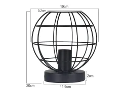 NETTLIFE Lámpara de mesa vintage negra - Lámpara de noche retro Lámpara E27 con casquillo metálico decoración industrial - Máx. 40W - Sin bombillas