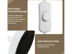 NETTLIFE Lámpara de Noche Juego de 2 Lámparas de Mesa Sala de Estar - Lámpara de Noche con Casquillo E27 de Madera Dormitorio Blanco