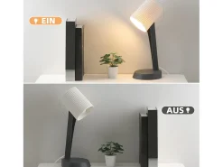 NETTLIFE Lámpara de noche, lámpara de mesa para salón con cable - juego de 2 lámparas de mesa modernas pequeñas E14