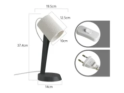 NETTLIFE Lámpara de noche, lámpara de mesa para salón con cable - juego de 2 lámparas de mesa modernas pequeñas E14