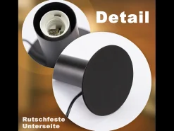 NETTLIFE lámpara de noche / lámpara de mesa vintage, E27, negro, máximo 40W, de estilo retro industrial.