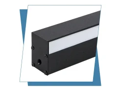 NETTLIFE Lámpara de pared LED negra, 100 CM, Iluminación moderna, Sala de estar, Pasillo, 32 W, Metal, Dormitorio