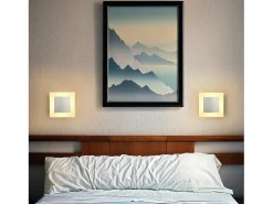 NETTLIFE Lámpara de pared LED, iluminación interior, luz de pared moderna, 3000K, blanco cálido, hecha de hierro y acrílico, Ø16 cm, 7W, luz para el pasillo.