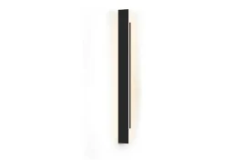 NETTLIFE, lámpara de pared LED para exteriores, 100 cm, negro, 3000K, IP65, larga, 26W, de villa, en acrílico, para casa, pared, jardines.