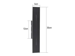 NETTLIFE Lámpara de pared interior Lámpara de pared LED 30 CM Lámpara de pasillo moderna Lámpara de escalera negra de dormitorio blanco cálido 8 W