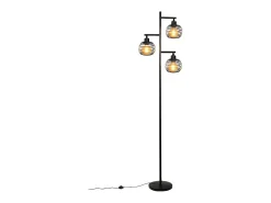 NETTLIFE Lámpara de pie de salón vintage - e27 3 llamas 25W lámpara de pie negra industrial 152CM con interruptor de pie