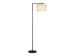 NETTLIFE Lámpara de pie E27 Lámpara de pie interruptor de pie 166cm pantalla de tela de diseño máx. 40W - sin bombilla