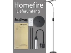 NETTLIFE Lámpara de pie LED regulable - negra para salón 158 cm Lámpara de pie táctil moderna 9 W con temporizador y función de memoria