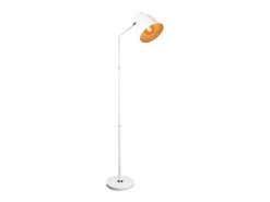 NETTLIFE Lámpara de Pie para Salón, Lámpara de Pie Vintage - 166cm, Diseño Retro, Lámpara de Pie de Metal Blanco con Casquillo E27, Máximo 40W