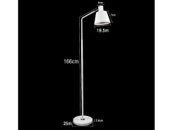 NETTLIFE Lámpara de Pie para Salón, Lámpara de Pie Vintage - 166cm, Diseño Retro, Lámpara de Pie de Metal Blanco con Casquillo E27, Máximo 40W