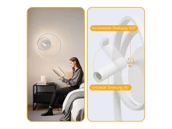 NETTLIFE Lámpara de techo LED regulable: 40 cm, lámpara de dormitorio, diseño moderno, 37 W, lámpara de salón con foco blanco