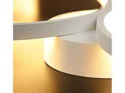 NETTLIFE Lámpara de Techo LED Redonda Moderna Blanco Cálido 3000K Anillo 37W Blanco 89cm Lámpara de Escritorio para Dormitorio Sala de Estar Oficina