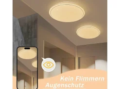 NETTLIFE Lámpara de Techo LED Ø 27 cm Lámpara Moderna de Cielo Estrellado para Dormitorio Lámpara Blanca Cálida de 12 W Lámpara Redonda de para