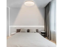 NETTLIFE Lámpara de Techo LED Dormitorio 21 cm 15 W Blanco Cálido Dormitorio Lámpara de con Purpurina Lámpara de Redonda con Estrella Pequeña para
