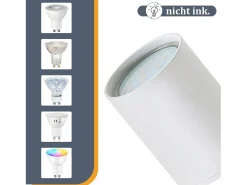 NETTLIFE Lámpara de techo 6 focos GU10 blancos orientables 330° pared industrial moderna para salón dormitorio cocina sin bombilla