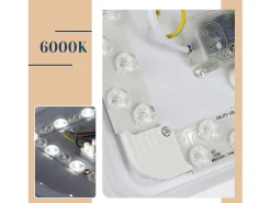 NETTLIFE Lámpara de Techo LED 12W, 6000K, 25cm Blanco Neutro Cielo Estrellado Iluminación de Techo Lámpara de Redonda para Dormitorio Infantil