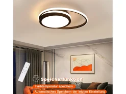 NETTLIFE Lámpara de Techo LED para - Lámpara Negra Regulable Lámpara Redonda Moderna de 56 W con Diseño de Cielo Estrellado, Estudio,