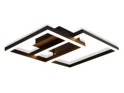 NETTLIFE Lámpara de Techo LED Lámpara de Sala de Estar Negra Lámpara de Dormitorio de 50 W Regulable Moderna con Control Remoto Geométrico para Cocina