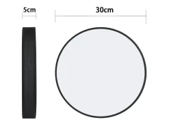 NETTLIFE Lámpara de Techo LED 3000K, 12W, 30CM Lámpara Redonda Negra Moderna para Blanca cálida con Pantalla de Tela Luz de Techo para Dormitorio