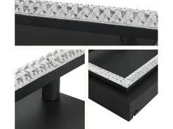 NETTLIFE Lámpara de Techo LED 3000K-6500K, Lámpara de Cocina Regulable de 54W Diseño Cuadrado Moderno Negro con Control Remoto para Dormitorio Cocina