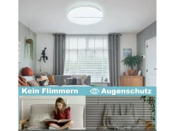 NETTLIFE Lámpara de Techo LED Moderna Lámpara Redonda de de 44 W 40 cm Regulable con Control Remoto Iluminación de Dormitorio con Cielo Estrellado