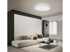 NETTLIFE Lámpara de techo LED redonda moderna, lámpara de dormitorio regulable de 23W con control remoto, lámpara de cielo estrellado de 27cm