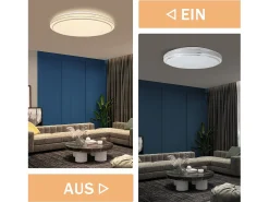 NETTLIFE Lámpara de techo LED redonda moderna, lámpara de dormitorio regulable de 23W con control remoto, lámpara de cielo estrellado de 27cm