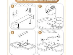 NETTLIFE Lámpara de techo LED negra de madera, 3000K, luz blanca cálida, diseño moderno, 24W